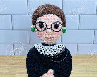 Pattern Ruth Bader Ginsburg Crochet Doll PDF Instand Download