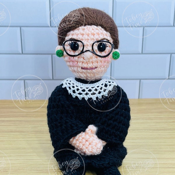 Pattern Ruth Bader Ginsburg Crochet Doll PDF Instand Download