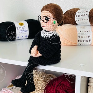 Pattern Ruth Bader Ginsburg Crochet Doll PDF Instand Download image 5