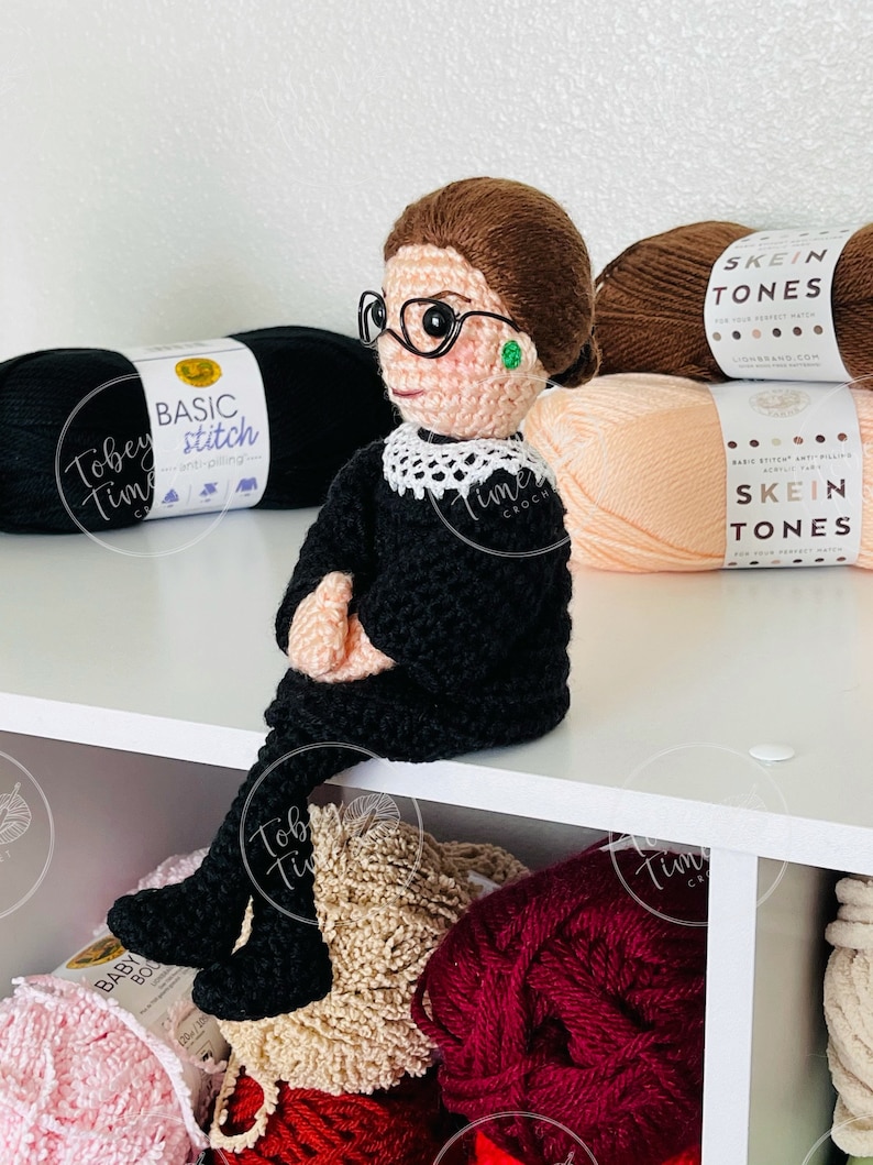 Pattern Ruth Bader Ginsburg Crochet Doll PDF Instand Download image 5