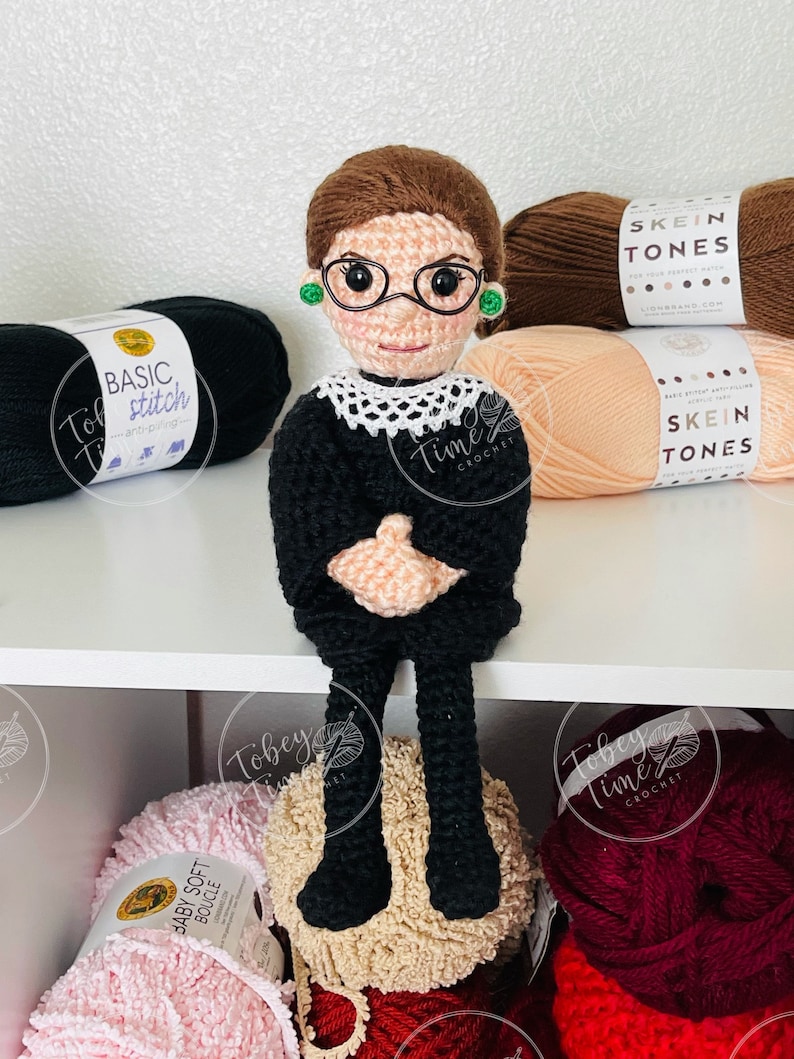 Pattern Ruth Bader Ginsburg Crochet Doll PDF Instand Download image 4