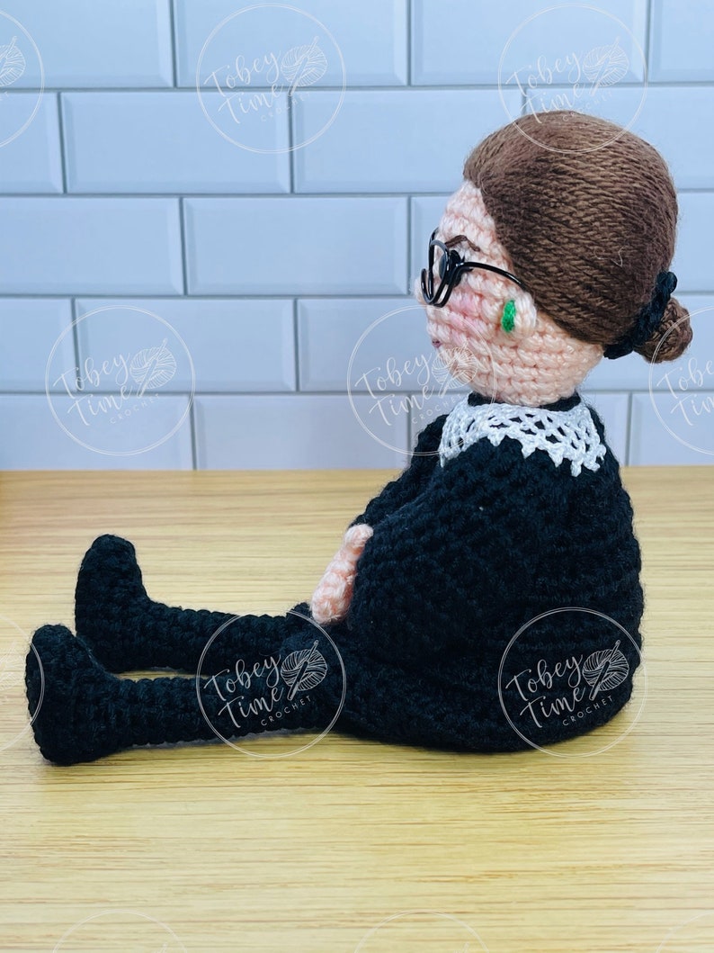 Pattern Ruth Bader Ginsburg Crochet Doll PDF Instand Download image 3