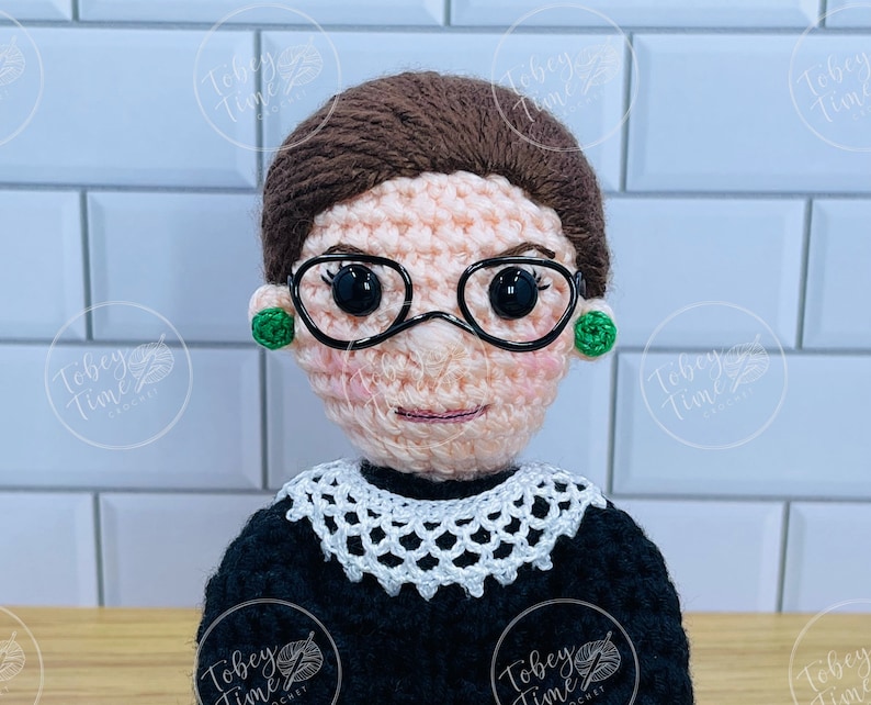 Pattern Ruth Bader Ginsburg Crochet Doll PDF Instand Download image 2