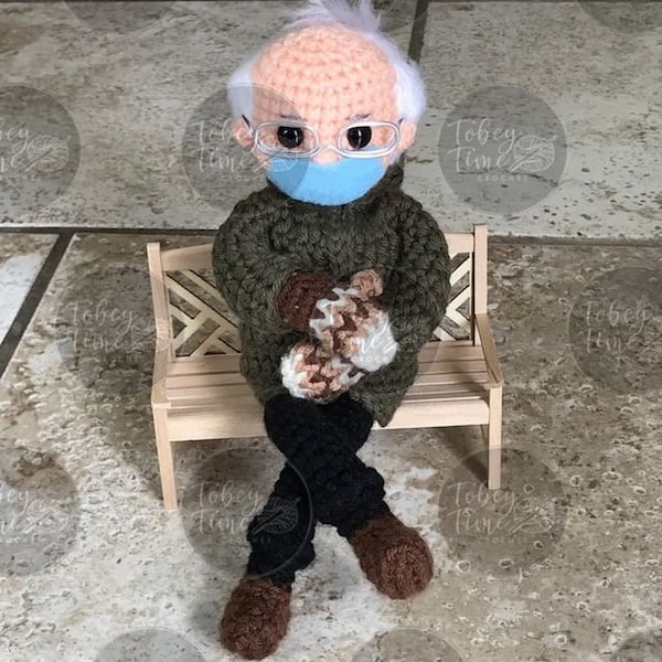 Bernie's Mittens Crochet Doll Pattern PDF Instant Download