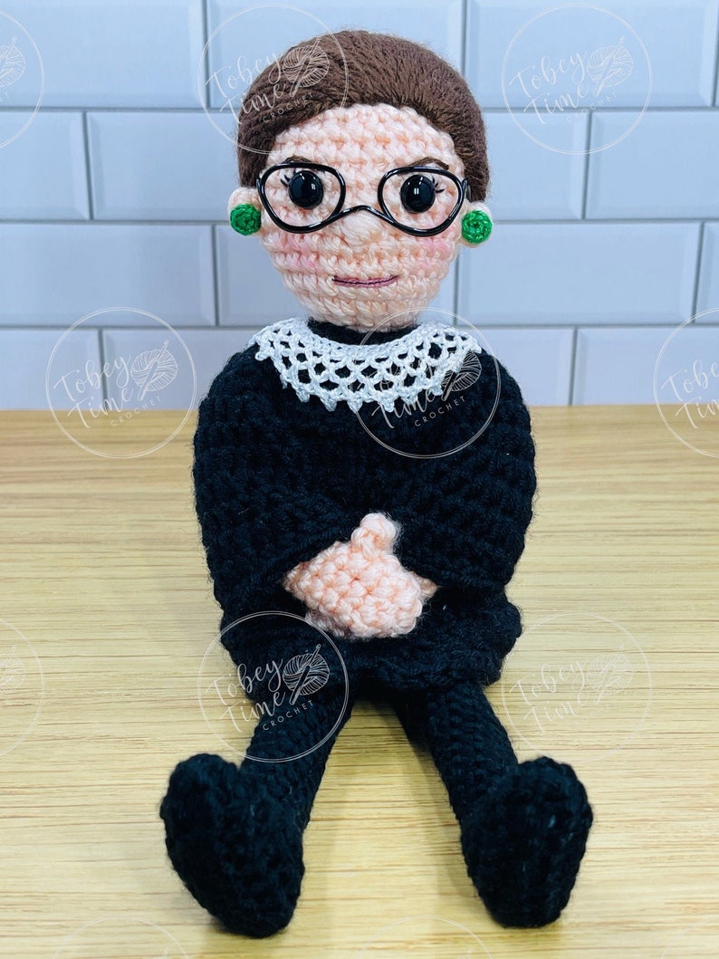 Pattern Ruth Bader Ginsburg Crochet Doll PDF Instand Download image 1