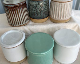 Handmade Ceramic Butter Crock: French Style Butter Keeper Dish