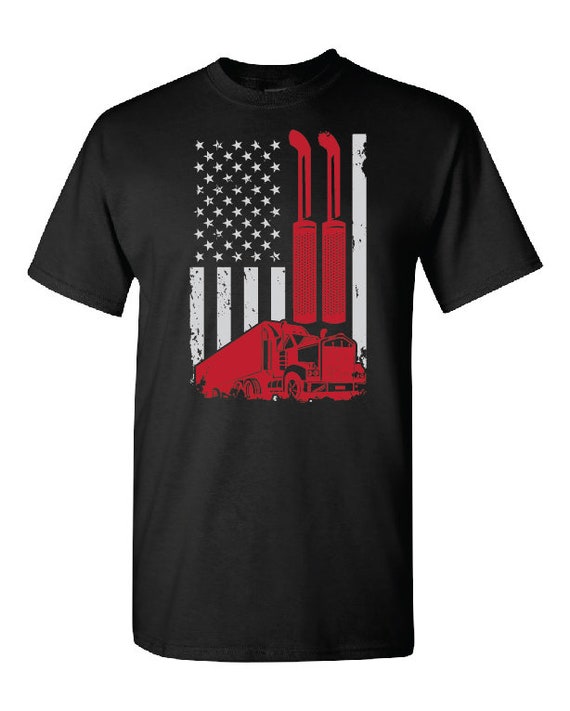 Truck Driver American Flag Patriotic Tshirt Job Tee Gift Idea | Etsy