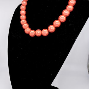 Large Orange Beaded Statement Necklace, Extra Large Chunky Miracle Bead Necklace, Funky Reflective Glowing Necklace, Orange Gifts For Her image 6