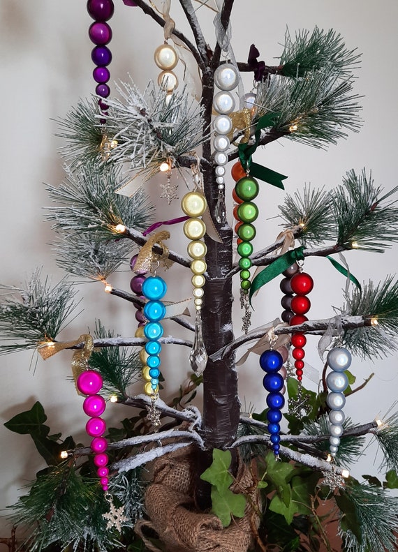 Iridescent Christmas Tree Ornament Star 3D Holiday Decor Shiny Metallic  Gifts