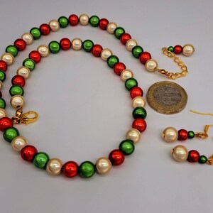 Beaded Christmas Necklace, Red, Green and Gold Miracle Bead Necklace, Christmas Jewelry Gift, Secret Santa for Women, Girls Stocking Filler image 10