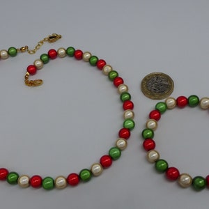 Beaded Christmas Necklace, Red, Green and Gold Miracle Bead Necklace, Christmas Jewelry Gift, Secret Santa for Women, Girls Stocking Filler image 6