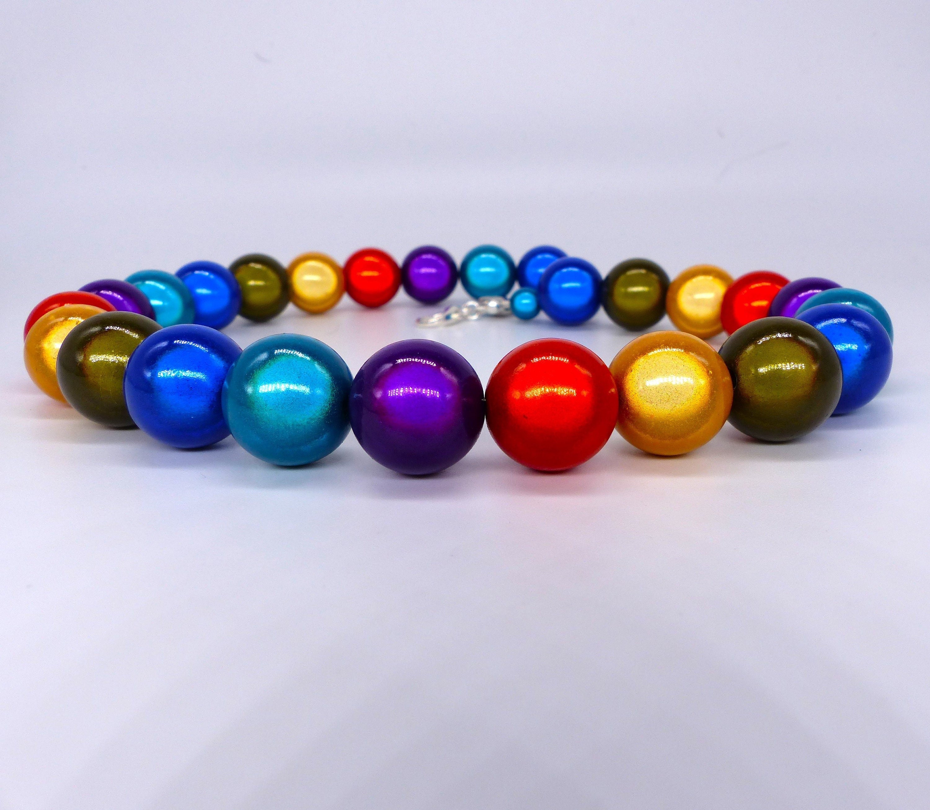 Bright and Colourful Miracle Bead Necklace, Multicoloured Bold ...