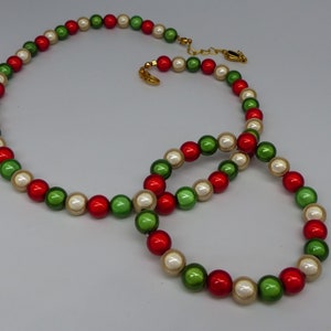 Beaded Christmas Necklace, Red, Green and Gold Miracle Bead Necklace, Christmas Jewelry Gift, Secret Santa for Women, Girls Stocking Filler image 5