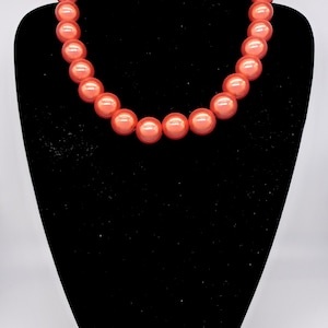 Large Orange Beaded Statement Necklace, Extra Large Chunky Miracle Bead Necklace, Funky Reflective Glowing Necklace, Orange Gifts For Her image 3