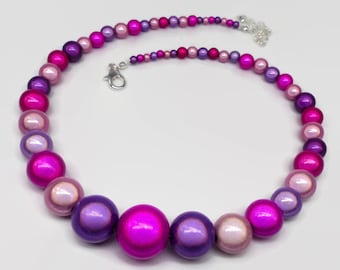 Lila Pinke Miracle Perlenkette: Farbenfroher Modeschmuck