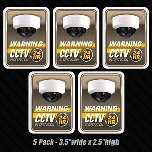 5 pk Warning you&#39;re on camera stickers security warning alarm window decal CCTV - home business security sticker - theft deterrent sticker
