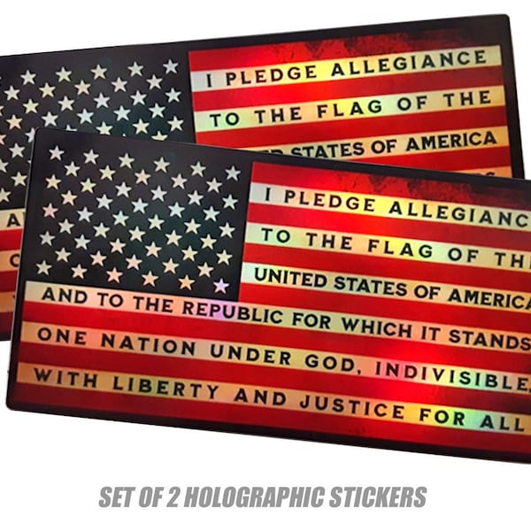 Rustic American Flag Decal American Flag & Pledge Of Allegiance Vinyl Decal - Patriotic Window Or Bumper Sticker Patriotic Car Decals - Foto 4