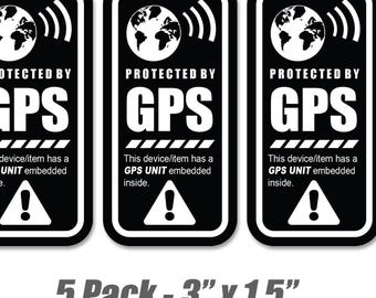 Pegatinas Disuasorias GPS (7 Unidades) - Para Bicis, Scooters, Maletas, Resistentes Agua Y UV, Antirrobo