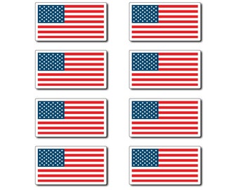 American Flag Stickers: USA Vinyl Decals for Car, Laptop - Set of 8