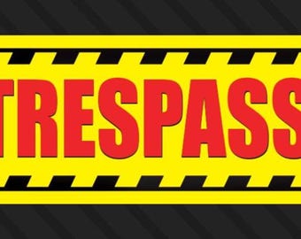 No Trespassing Sticker: Weatherproof Vinyl Decal - Safety Caution