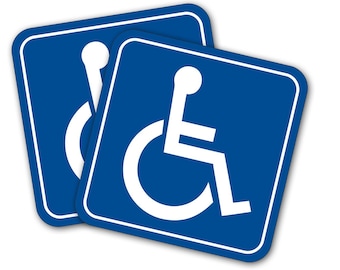 Handicap sticker decal vehicle wheelchair disabled window parking handi cap set of 2 van accessible sticker