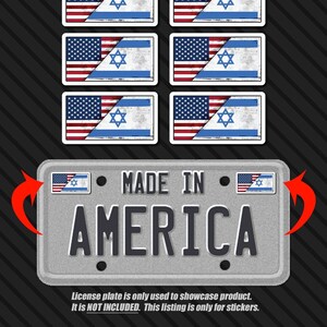 American Flag Israel license plate stickers Support Israeli hard hat stickers Israel political sticker vehicle truck car sticker set of 8