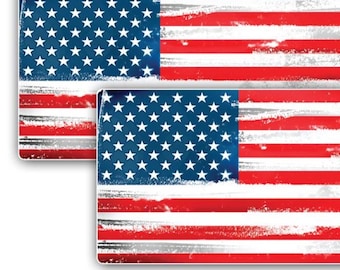 Grunge American Flag Sticker Set – Patriotic USA Decal
