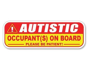 Adhesivo para ventana de coche/camión: «Ocupante autista a bordo»