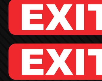Exit Stickers Set of 2 - Weatherproof Vinyl Safety Decals