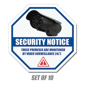 10x Security Camera Surveillance Sticker CCTV System Video Warning Decal Notice Home security sticker safety sticker
