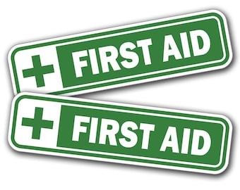 First Aid Kit Stickers - Emergency Vehicle Safety, Set of 2