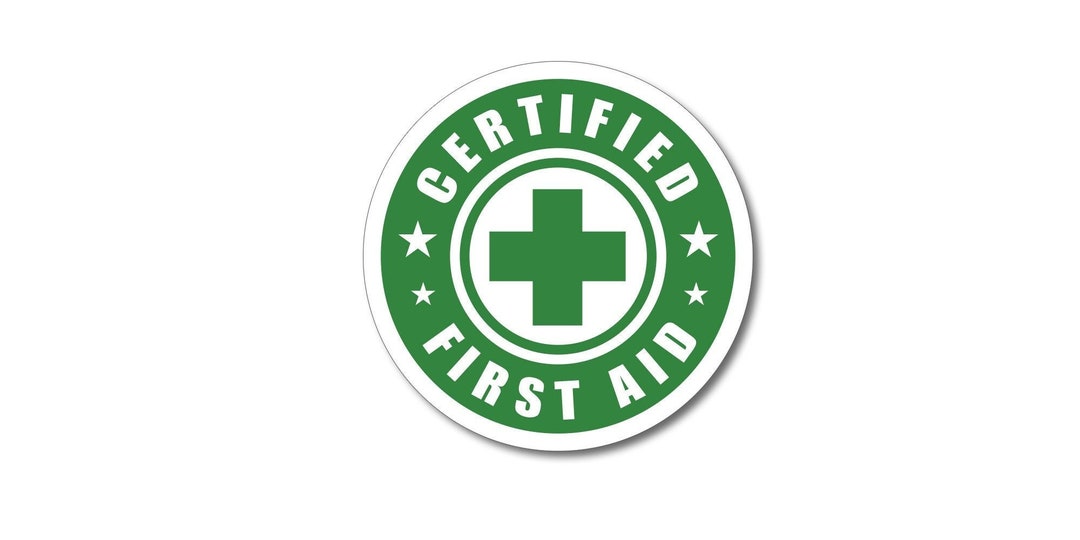 Certified First Aid Sticker Safety Label EMT Hard Hat Helmet CPR Rescue ...