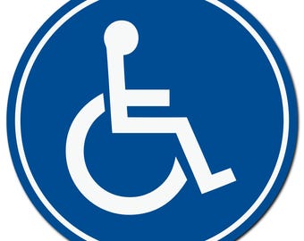 Handicap Parking Sticker – Wheelchair Symbol, Weatherproof Vinyl (Set of 2)