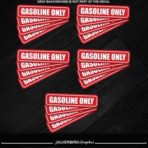 Gasoline Only Sticker Tank Fuel Door Vinyl Laminate Label Etsy