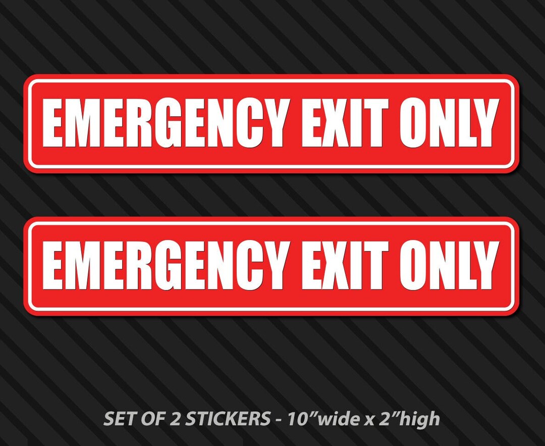 Emergency Exit Only Stickers Alarm Door Stickers Safety Stickers
