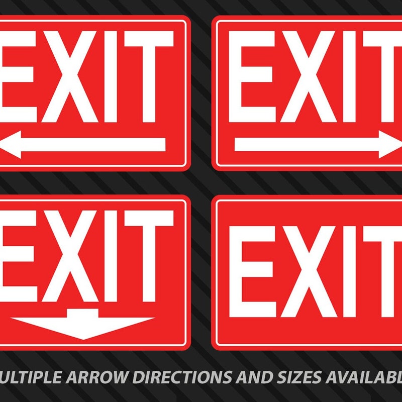 Exit Sign With Arrow - Etsy