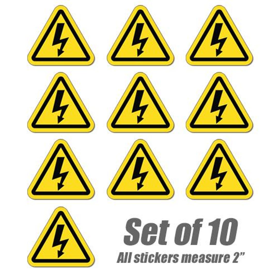 Electrical Fire Sticker High Voltage Electrical Hazard Stickers: Weatherproof Vinyl Decal Set ...