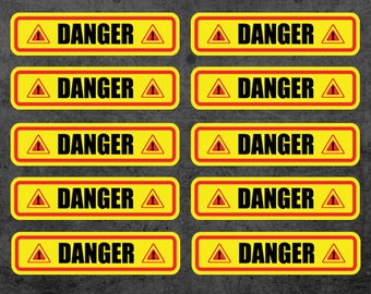 Danger Sticker Decals: Warehouse Caution Vinyl Stickers - 10x