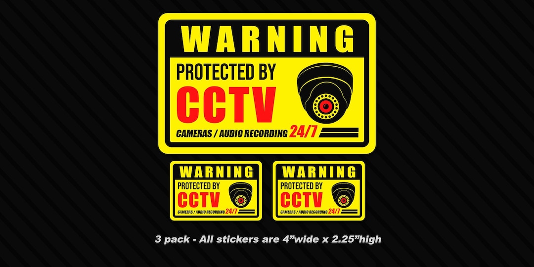 Voice Record Sticker CCTV Audio/video Recording Stickers - Weatherproof Warning Labels (3 ...