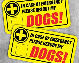 Dog Rescue Sticker – Pet Emergency Window Decal (2pk)