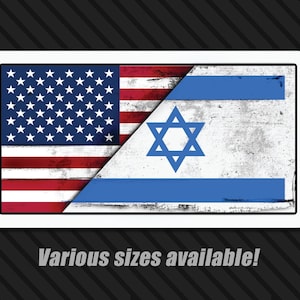 Israel American Flag We Stand sticker Support Israeli bumper laptop hard hat sticker Israel political sticker support Israel - various sizes
