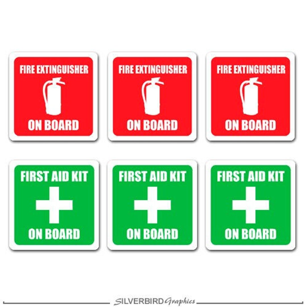 Fire Extinguisher Sticker First Aid Kit Sticker Vehicle Emergency