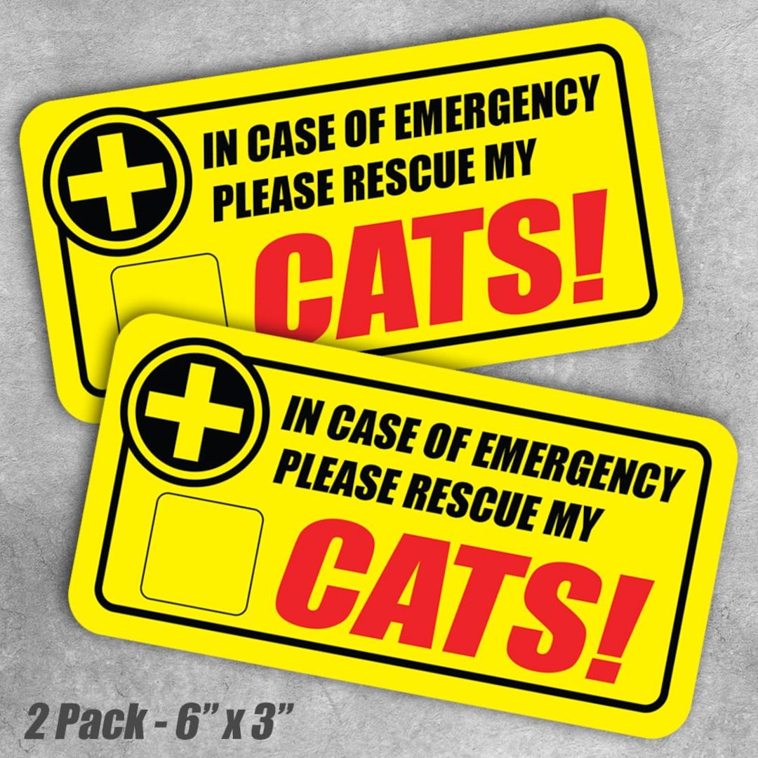 Cat Rescue Sticker – Pet Emergency Safety Decal (set of 2) - Etsy