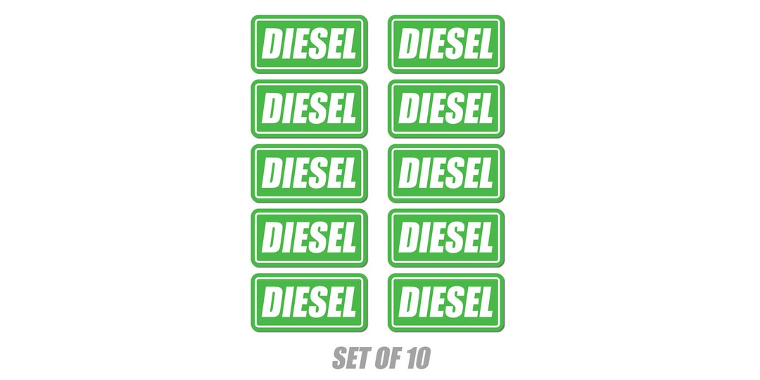 10x Diesel Fuel Sticker Decal Tank Fuel Door Vinyl Weatherproof Gas