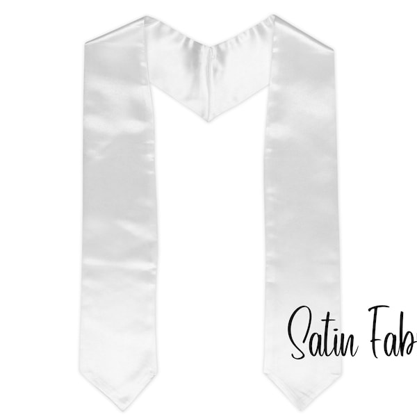 White Satin Graduation Stole Sublimation Blank, Custom Sash Class of 2023, Graduation Sash, Sublimation Stole, 2 Sizes, Ready to Ship