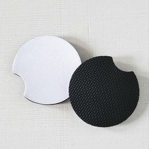 Sublimation Blank, Thick Round Car Coaster, Blank for Making Personalized Gift, Drink Coaster, Rubber, Large 2.7 inch, Set of 10