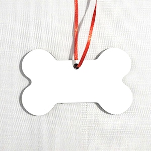 Sublimation Blanks, MDF, Dog Bone Christmas Ornament, Double Sided, Bulk Ornaments, 3.95x2.25 inches, Set of 10