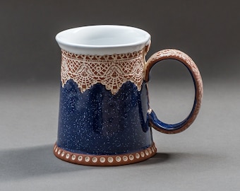 Ceramic Mug, Coffee mug, Tea mug, Ceramics and Pottery, Boho Mug , Unique  Mug,  Handmade mug, Housewarming gift, Pottery mug, Blue Mug