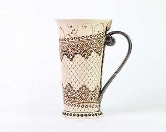 Ceramic Mug, Tea Mug, Handbuilding Techniques, 16oz mug , teacup, mug, ceramic coffee mug, large coffee mug, pottery coffee mug, hand made