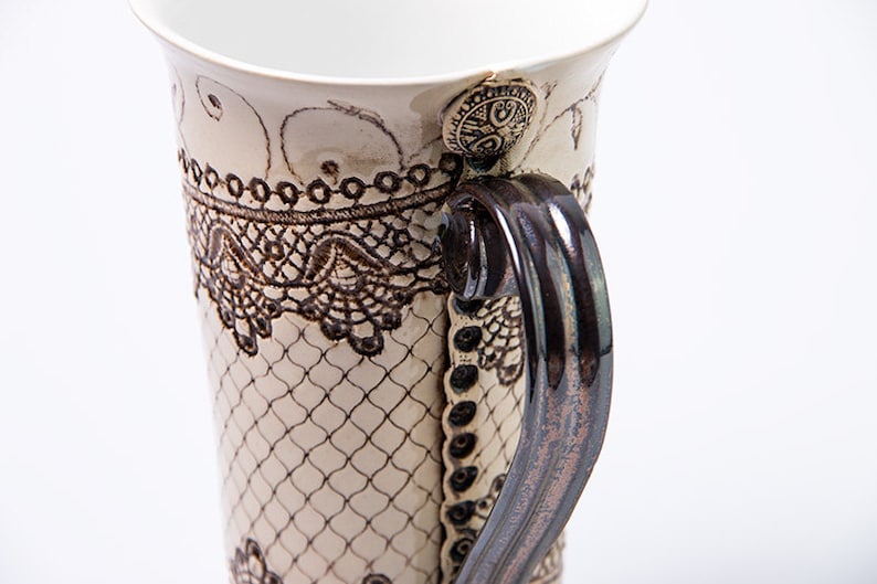 Ceramic Mug Tea Mug Handbuilding Techniques 16oz Mug Etsy